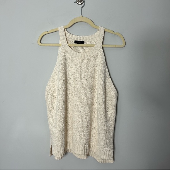 J. Crew High Neck Sweater Tank Sleeveless Top Ivory Size 2X 204 - Picture 4 of 11